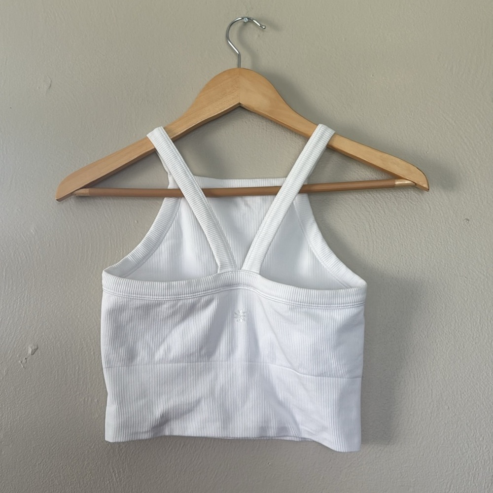 Athleta White Fitted Crop Tank Top - Picture 3 of 4